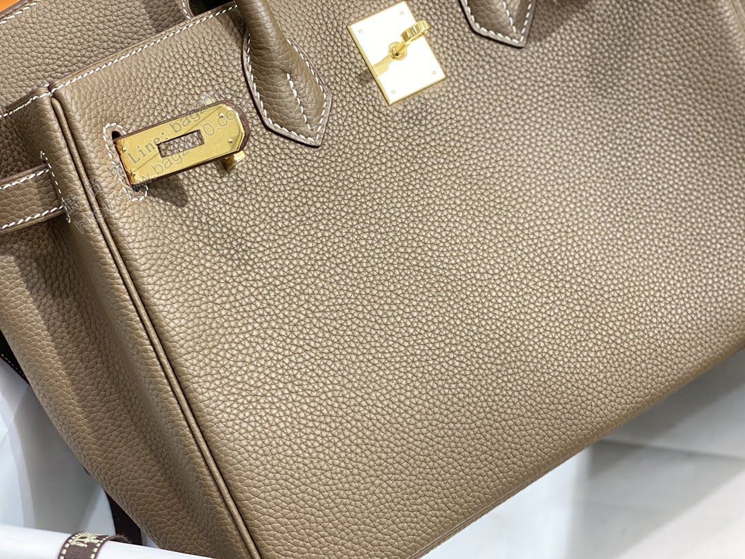 Hermesn鉑金女包 愛馬仕Birkin手提包 大象灰 Togo皮  am2241